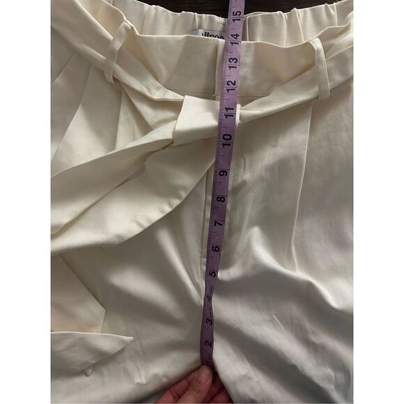 Aiifos Pauline Pants Size S High Rise Pleated Off-White Tie Waist Neutral - Picture 11 of 12